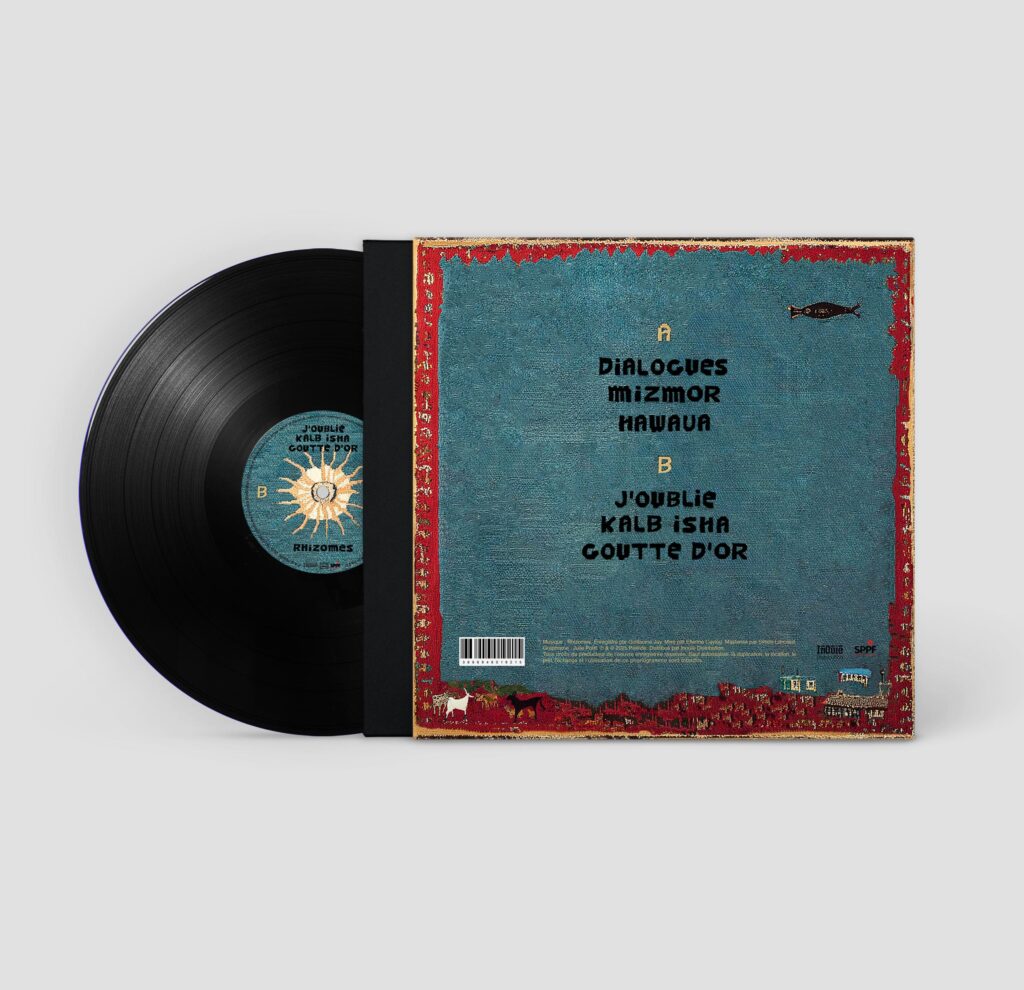 Rhizomes EP maxi 45T vinyle 6 titres tapis pochette verso musique groupe rock indie